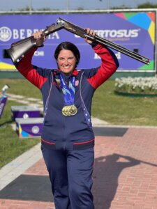 Caitlin Connor with her three gold World Cup medals.