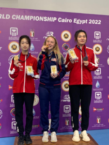 Alison Weisz with her World Championship gold medal